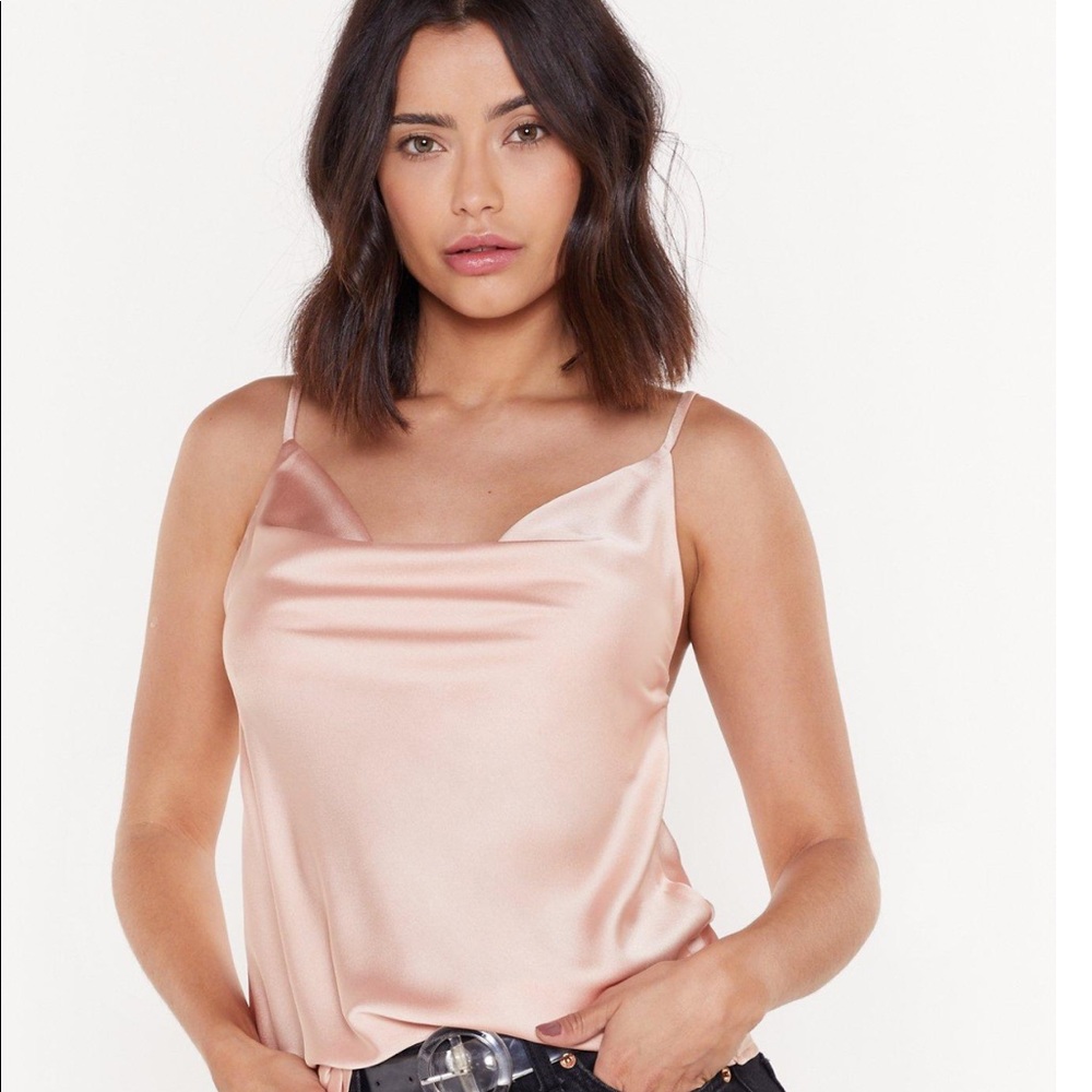 NASTY GAL | COWL HEARTED SATIN TOP